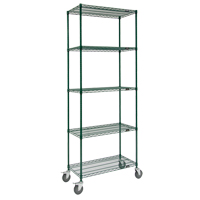 Wire Shelf Cart, Epoxy Finish, 36" x 92" x 24", 800 lbs. Capacity D. Morneault & Fils