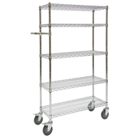 Push Cart, Chrome Plated, 30' x 60" x 14", 800 lbs. Capacity D. Morneault & Fils