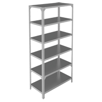 Shelving Unit, Galvanized Steel, Slotted Angle, 275 lbs. Capacity, 48" W x 72" H x 18" D D. Morneault & Fils