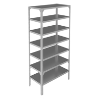 Shelving Unit, Galvanized Steel, Slotted Angle, 275 lbs. Capacity, 48" W x 84" H x 18" D D. Morneault & Fils
