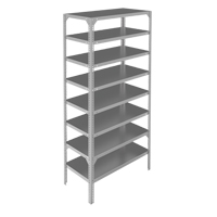 Shelving Unit, Galvanized Steel, Slotted Angle, 275 lbs. Capacity, 48" W x 96" H x 18" D D. Morneault & Fils