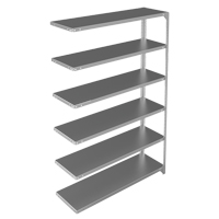 Shelving Unit, Galvanized Steel, Slotted Angle, 300 lbs. Capacity, 48" W x 72" H x 15" D D. Morneault & Fils