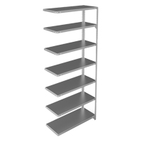 Shelving Unit, Galvanized Steel, Slotted Angle, 400 lbs. Capacity, 36" W x 84" H x 15" D D. Morneault & Fils