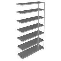 Shelving Unit, Galvanized Steel, Slotted Angle, 300 lbs. Capacity, 48" W x 84" H x 15" D D. Morneault & Fils