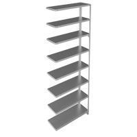 Shelving Unit, Galvanized Steel, Slotted Angle, 400 lbs. Capacity, 36" W x 96" H x 15" D D. Morneault & Fils