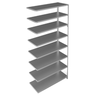 Shelving Unit, Galvanized Steel, Slotted Angle, 275 lbs. Capacity, 48" W x 96" H x 18" D D. Morneault & Fils