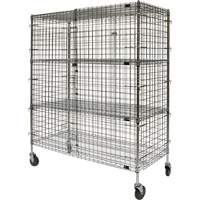 Security Cart, Chrome Plated, 60" x 69" x 24", 500 lbs. Capacity D. Morneault & Fils