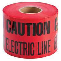 "Buried Electric Line" Identoline&reg; Underground Warning Tape, 6" W x 1000' L, Black on Red D. Morneault & Fils