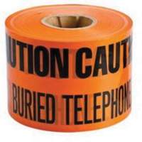 "Buried Telephone Line" Identoline&reg; Underground Warning Tape, 6" W x 1000' L, Black on Orange D. Morneault & Fils