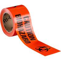 Ruban pour barricade, Anglais, 3" la x 200' lo, 3 mils, Noir/orange D. Morneault & Fils