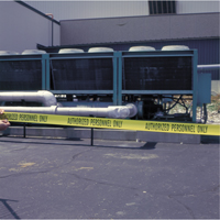 Rubans pour barricades, Anglais, 3" la x 1000' lo, 2 mils, Noir sur jaune D. Morneault & Fils