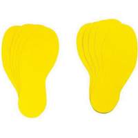 Floor Marking Labels, Footprint, 12" L x 3.75" W, Yellow, Vinyl D. Morneault & Fils