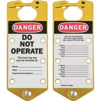 Labeled Lockout Hasps, Yellow D. Morneault & Fils