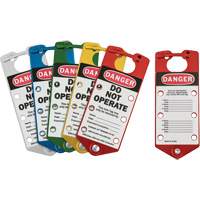 Labeled Lockout Hasps, Blue/Green/Red/Silver/Yellow D. Morneault & Fils
