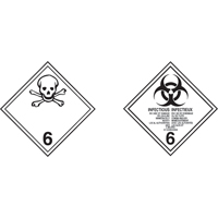TDG Shipping Labels, Class 6.1, Toxic Substances, Paper D. Morneault & Fils