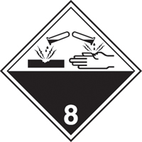 TDG Shipping Labels, Class 8, Corrosives, Paper D. Morneault & Fils
