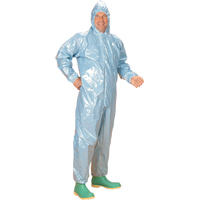 0.5 Mil CRFR Hooded Coveralls, Medium, Blue, FR Treated Fabric D. Morneault & Fils