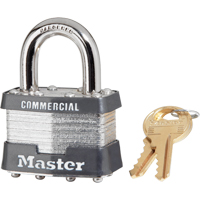 Laminated Padlock, Silver, Keyed Alike, Laminated Steel, 1-3/4" Width D. Morneault & Fils