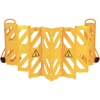 Portable Mobile Barriers, 13' L, Plastic, Yellow D. Morneault & Fils