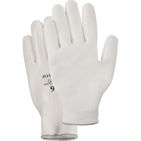 White Knit Palm Coated Gloves, Size Small/7, Polyurethane Coated, HPPE Shell, EN 388 Level 2 D. Morneault & Fils