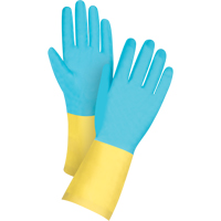 Gants tremp&eacute;s de premi&egrave;re qualit&eacute; r&eacute;sistants aux produits chimiques, Taille Moyen/8, 12" lo, N&eacute;opr&egrave;ne/Latex de caoutchouc, Doublure en Coton/Ouat&eacute;e, 20 mils D. Morneault & Fils
