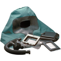 Respirateur &agrave; adduction d'air Abrasi-Blast complet, Moyen, Coiffe souple, Bavette Simple D. Morneault & Fils