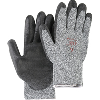 Salt & Pepper Knit Gloves With Black Palm Coating, Size Small/7, Polyurethane Coated, HPPE Shell, ANSI/ISEA 105 Level 2 D. Morneault & Fils