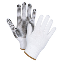 Gants tricot&eacute;s &agrave; pois, Poly/coton, Un c&ocirc;t&eacute;, Calibre 7, Grand D. Morneault & Fils