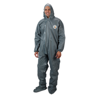 2.0 Mil CRFR Hooded Coveralls, Small, Grey, FR Treated Fabric D. Morneault & Fils