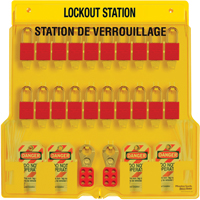 Station de verrouillage, Cadenas Thermoplastique, Capacit&eacute; de 20, Cadenas Compris D. Morneault & Fils