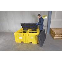GRV Spill Pallet Plus avec drain, Capacit&eacute; de d&eacute;versement 365 gal. US, 62" x 62" x 28" D. Morneault & Fils