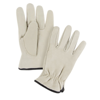 Winter-Lined Driver's Gloves, Large, Grain Cowhide Palm, Fleece Inner Lining D. Morneault & Fils
