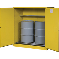 Sure-Grip&reg; EX Vertical Drum Storage Cabinets, 110 US gal. Cap., 2 Drums, Yellow D. Morneault & Fils