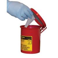 Mini Bench - Top Oily Waste Cans, FM Approved, 0.45 US gallon, Red D. Morneault & Fils