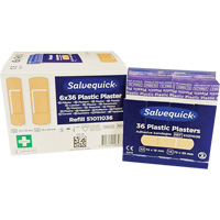 Syst&egrave;mes de distribution de bandages Salvequick - recharges st&eacute;riles, Rectangulaire/carr&eacute;e, Plastique, St&eacute;rile D. Morneault & Fils
