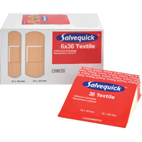 Syst&egrave;mes de distribution de bandages Salvequick - recharges st&eacute;riles, Rectangulaire/carr&eacute;e, Tissu, St&eacute;rile D. Morneault & Fils