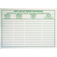 First Aid Kit Inspection Report Cards D. Morneault & Fils