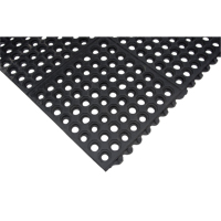 Anti-Fatigue Link Matting, Honeycomb, 3' x 3' x 1/2", Black, Natural Rubber D. Morneault & Fils