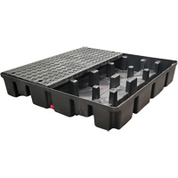 Palette emboîtable sans drain pour contr&ocirc;le des d&eacute;versements, Capacit&eacute; de d&eacute;versement 66 gal. US, 49" x 49" x 10,5" D. Morneault & Fils