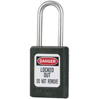 S31 Zenex Safety Padlocks, Black, Keyed Alike, Thermoplastic, 1-3/8" Width D. Morneault & Fils