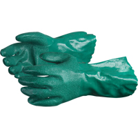 Chemstop Gloves with Crushed Ceramic-Powder Grip Finish, Size Medium/8, 12" L, Nitrile, Cotton Jersey Inner Lining, 40-mil D. Morneault & Fils