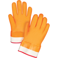 Winter-Lined Chemical-Resistant Gloves, Size Large/9, 10" L, PVC, Foam Fleece Inner Lining, Winter Weight D. Morneault & Fils