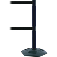 Dual Line Heavy Duty Post, Plastic, 38" H, Black Tape, 7.5' Tape Length D. Morneault & Fils