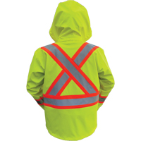 Hi-Vis FR/PU Safety Rain Jackets, Small, High Visibility Lime-Yellow D. Morneault & Fils