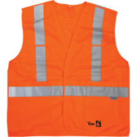 Fire Retardant Safety Vest, High Visibility Orange, Medium/Small, Polyester D. Morneault & Fils