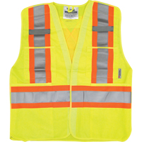 Traffic Safety Vest, High Visibility Lime-Yellow, Medium/Small, Polyester D. Morneault & Fils