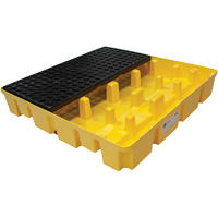 Poly-Slim-Line Spill Pallet with Drain, 66 US gal. Spill Capacity, 49" x 49" x 8.75" D. Morneault & Fils
