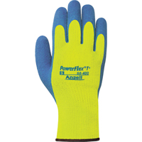 PowerFlex&reg; T° Hi Viz 80-400 Gloves, 7/Small, Rubber Latex Coating, 7 Gauge, Terry Shell D. Morneault & Fils