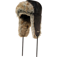 Quilted Synthetic Fur-Lined Hat, Nylon/Fur Lining, X-Large, Black D. Morneault & Fils