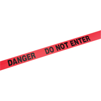 Rubans standards pour barricades, Anglais, 3" la x 1000' lo, 2 mils, Rouge D. Morneault & Fils